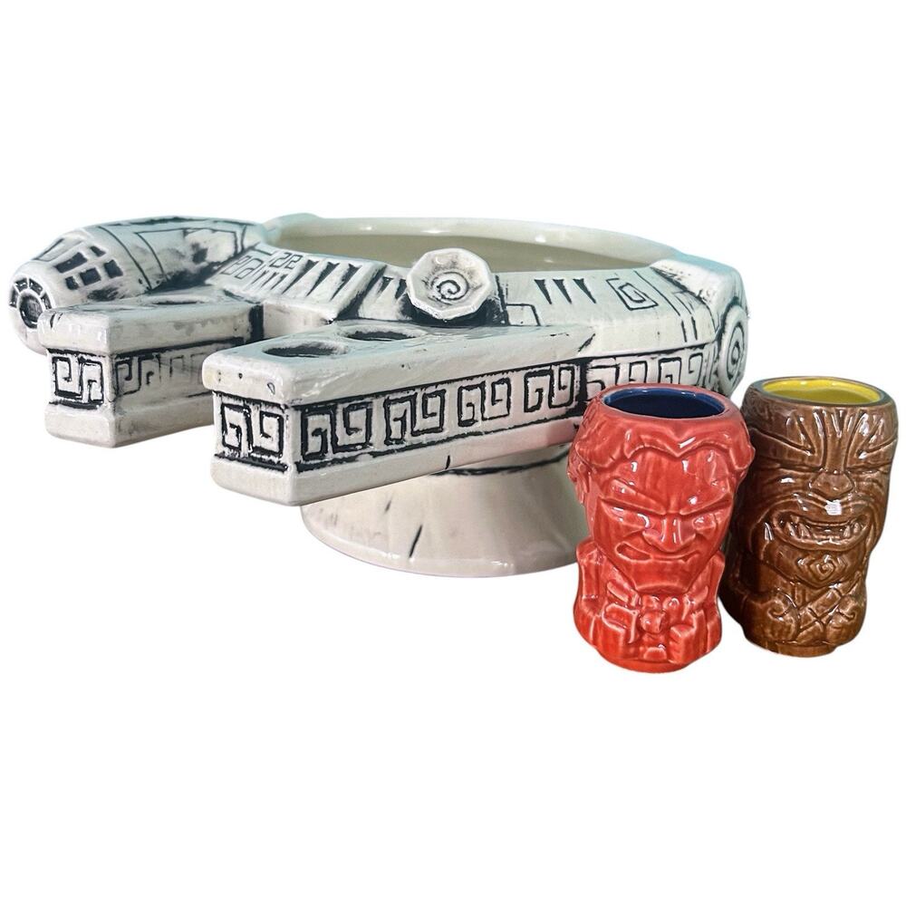Geeki Tikis Star Wars Millennium Falcon Tiki Mug Punch Bowl Han Chewie Mini Mugs